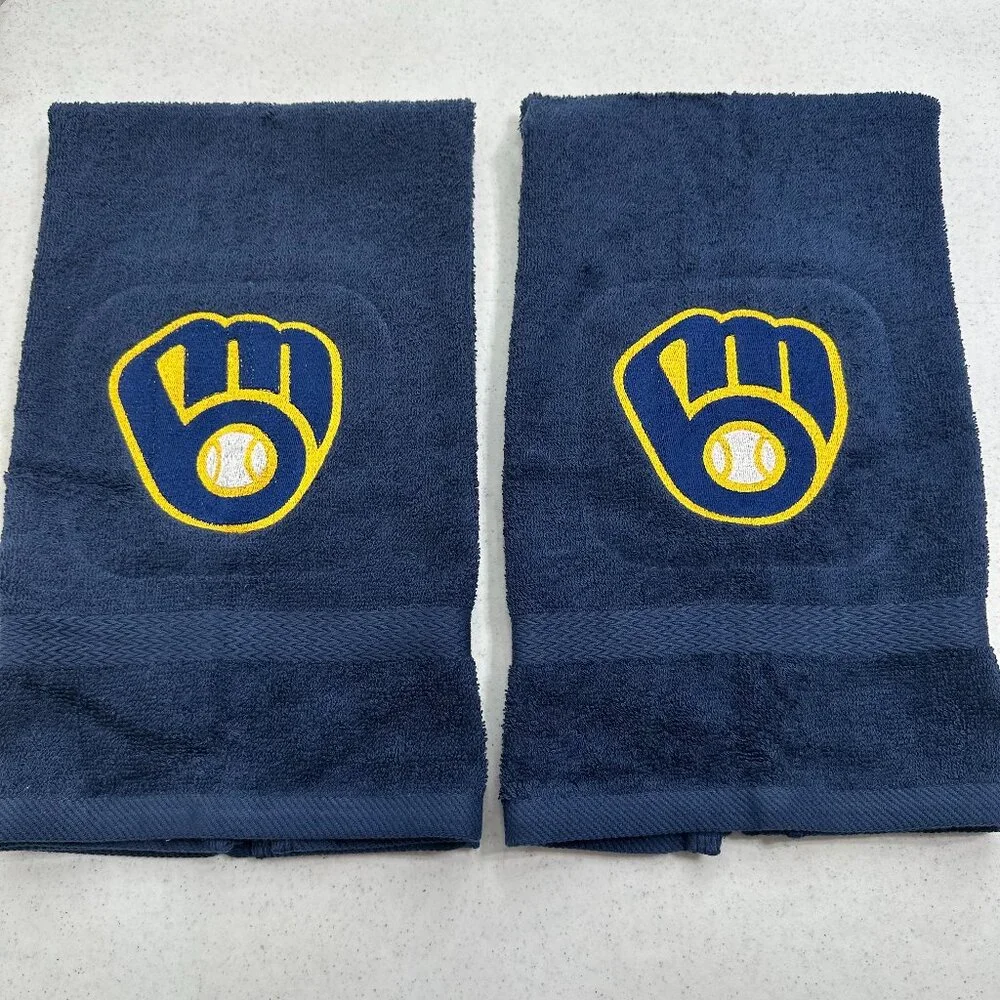 Milwaukee Brewers Towels Embroidered Hand Towel Set Bathroom Sports Baseball